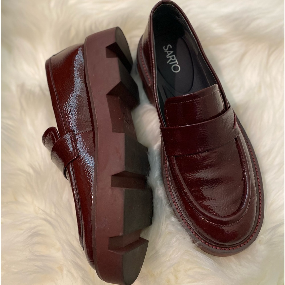 Sarto burgundy chunky loafers